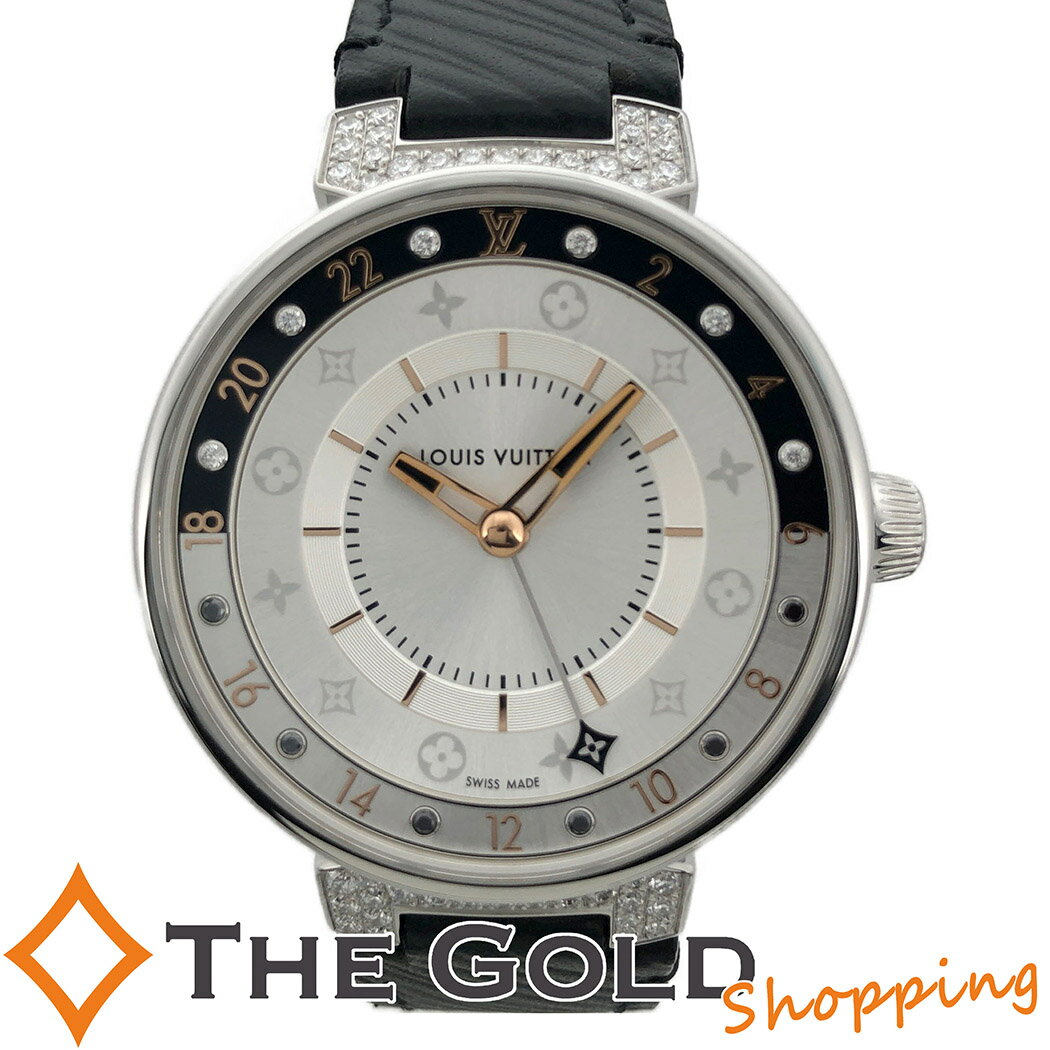 ルイヴィトン タンブール ムーン デュアルタイム 35mm QA108Z ブラック ホワイト パヴェダイヤ LOUIS VUITTON 腕時計 レディース[女性用] ザ・ゴールド THE GOLD ショッピング【中古】のサムネイル