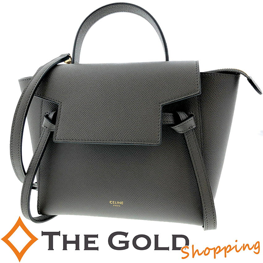 セリーヌ ベルトバッグ ナノ カーフスキン グレー レザー 斜め掛け 肩掛け ミニバッグ トップハンドル 189003ZVA.10DC CELINE ショルダーバッグ ザ・ゴールド THE GOLD ショッピング【中古】のサムネイル