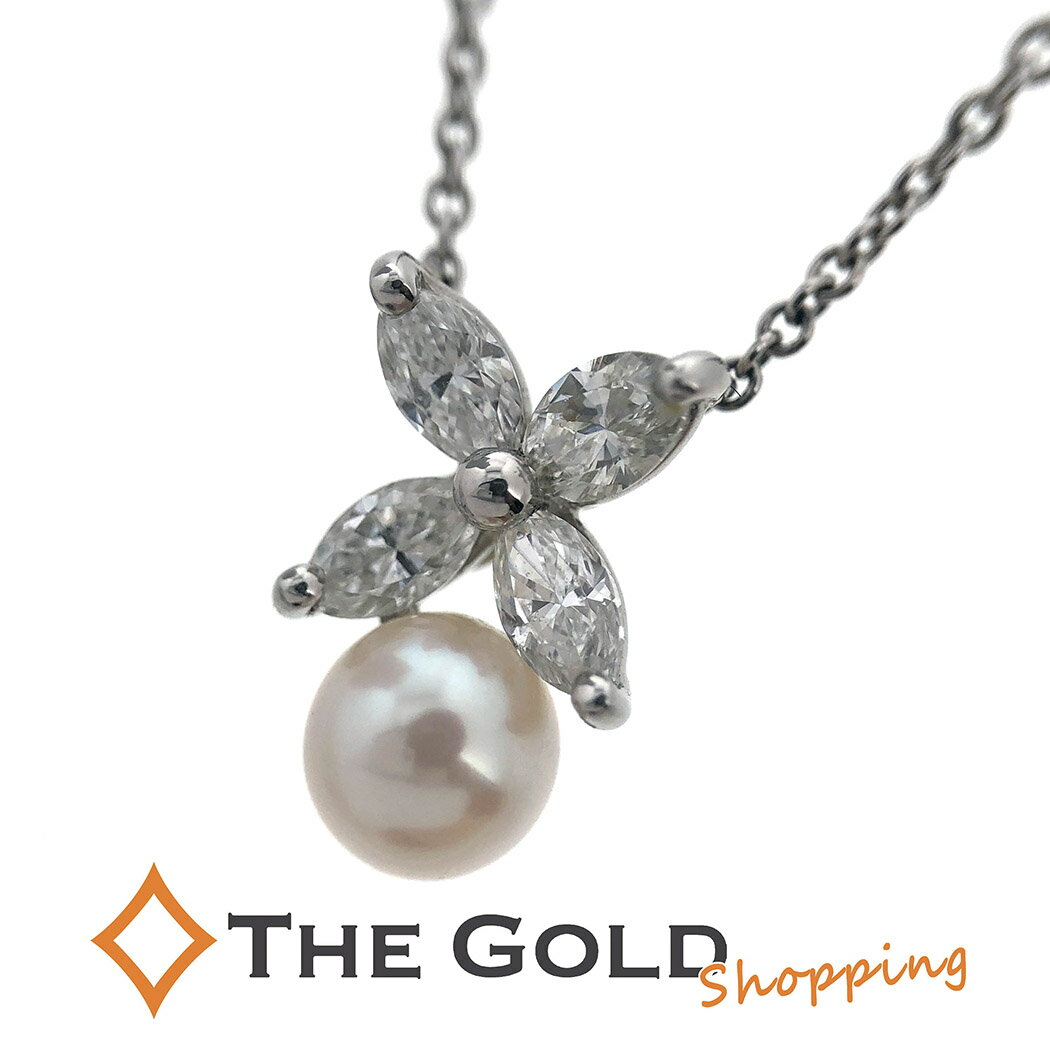 Tiffany&Co.■ビクトリア パール ペンダント マーキスシェイプ ダイヤモンド4P 真珠 プラチナ PT950 マーキース ティファニー ジュエリー アクセサリー ネックレス 【中古】のサムネイル