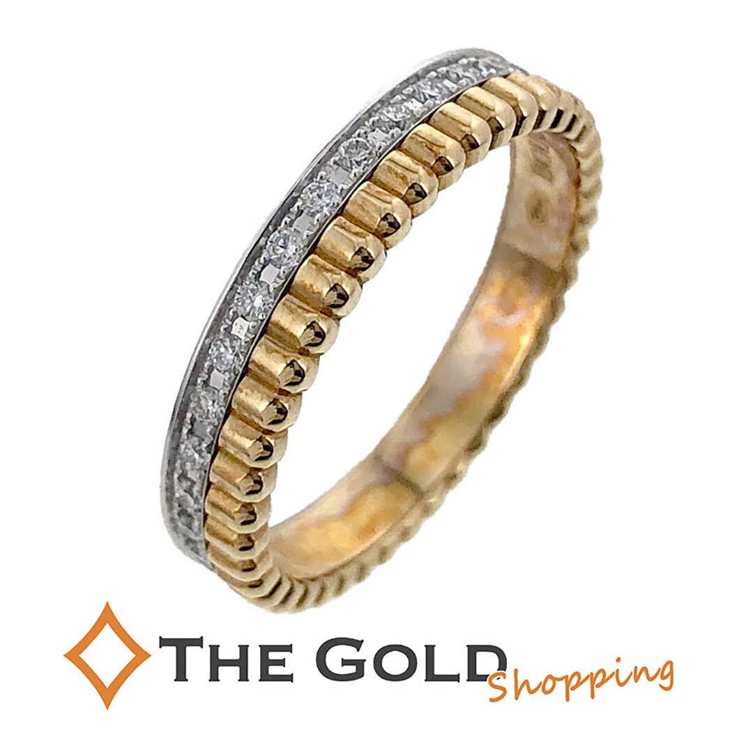 BOUCHERON キャトル ラディアント リング ハーフ フルパヴェ JAL00134 T49 9号 750 YG WG ダイヤモンド レディース ブシュロン 【中古】のサムネイル