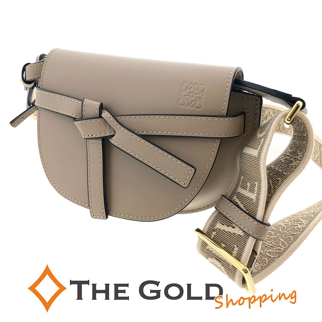 LOEWE■ ゲートバッグ ミニ A650N46X13 サンド ソフトカーフ ジャカード 斜め掛け レザー ミニバッグ ショルダーバッグ ロエベ 【中古】 p2501のサムネイル