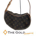 LOUIS VUITTON クロワッサン PM M51510 ワンショルダーバッグ モノグラム キャンバス ヌメ革 ゴールド金具 肩掛け ルイヴィトン 【中古】
