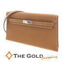HERMES ケリーエラン B刻印 ゴールド シルバー金具 レザー ブラウン 肩掛け ケリーバッグ ショルダーバッグ エルメス 【中古】