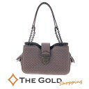 BOTTEGA VENETA チェーンショルダーバッグ イントレチャート レザー パープル バックル 肩掛け レディース ハンドバッグ ボッテガヴェネタ 【中古】