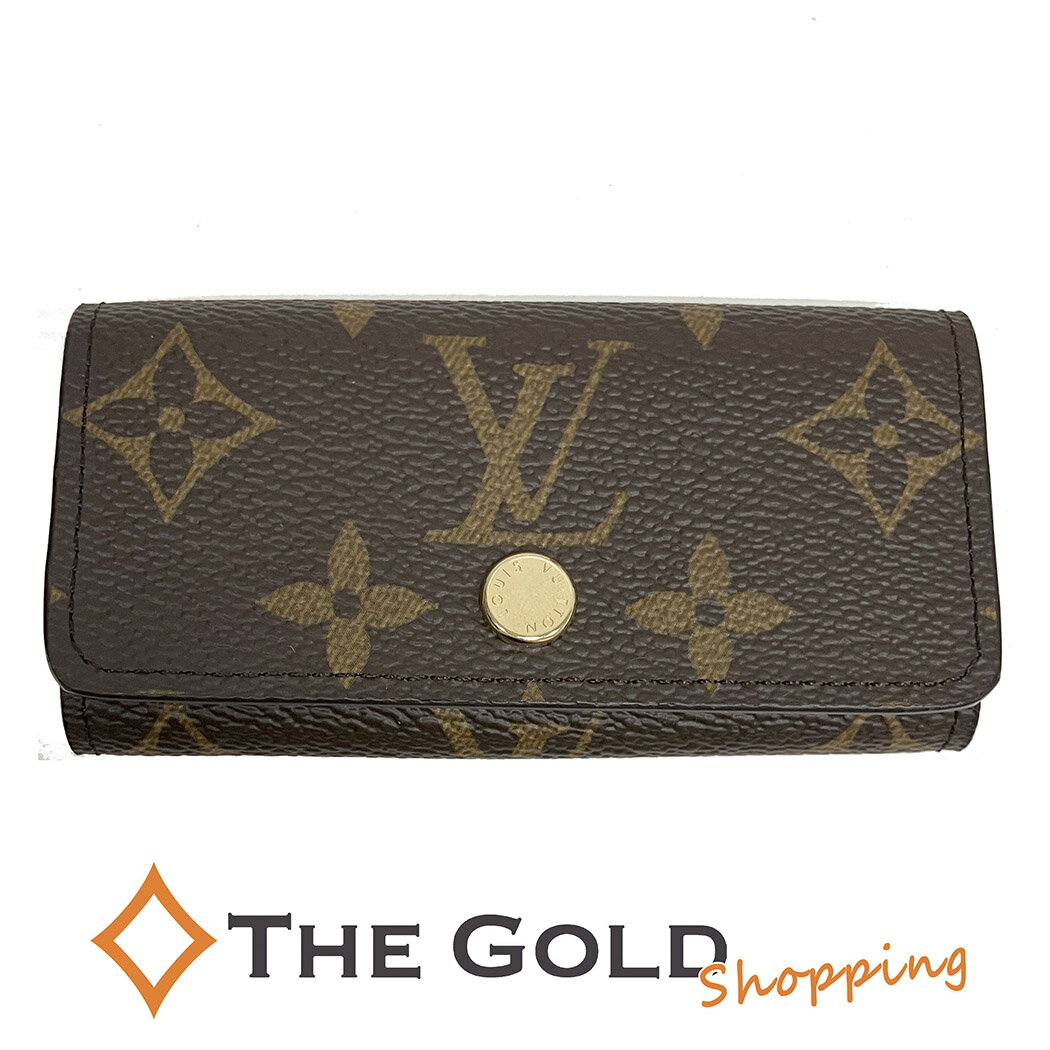 LOUIS VUITTON ミュルティクレ4 M69517 キーケース 4連 4フック 3つ折り ホック モノグラム ブラウン ルイヴィトン 【中古】