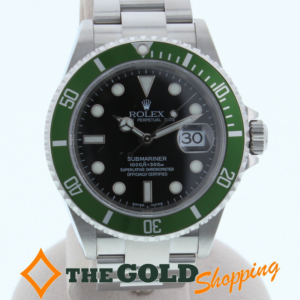 ロレックス ROLEX サブマリーナー グリーンベゼル F番 フルコマ ファット4 ビッグスイス 16610LV 希少モデル 腕時計 メンズ ウォッチ 男性用 ギフト プレゼント ビジネス ご褒美 ザ・ゴールド THE GOLD ショッピング【中古】