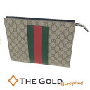 グッチ クラッチバッグ 475316 GGスプリーム キャンバス ウェブ ウェビング シェリー ベージュ セカンドバッグ GUCCI 【中古】