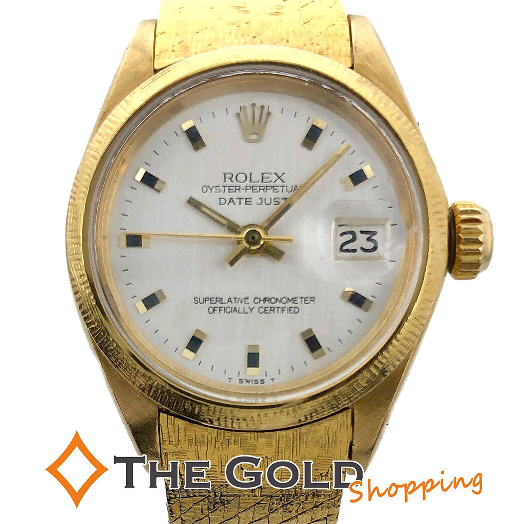 ロレックス デイトジャスト 6904 32番台 YG 金無垢 K18 自動巻き シルバー文字盤 ROLEX 腕時計 レディース ウォッチ 女性用 【中古】