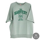 HARVEST カレッジ ハーフスリーブ スウェット アシッドグリーン M