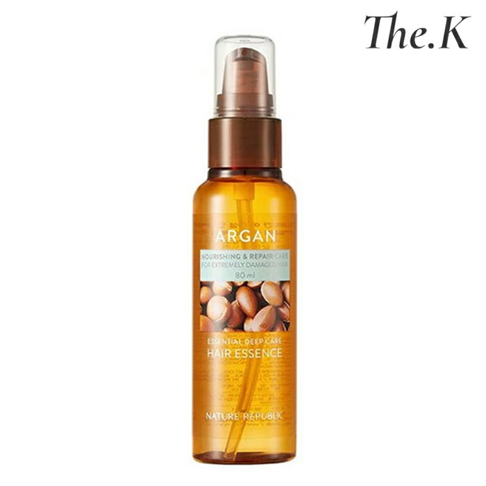送料無料【ネイチャーリパブリック】 アルガンエッセンシャル ディープケア ヘアエッセンス 80ml ダメージヘアケア ヘアオイル ヘアエッセンス ツヤ 栄養 高濃度 水分 シルク 韓国コスメ 韓国人気 nature republicのサムネイル