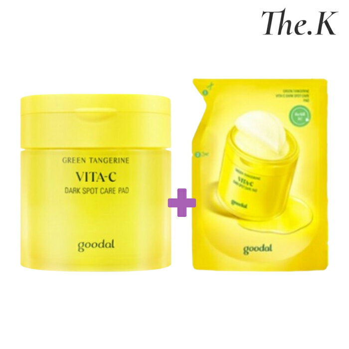 送料無料【グーダル 】 青みかんビタCトナーパッド 70枚＋詰め替え70枚 [企画セット] グリーンタンジェリンビタCダークスポット シミケア くすみケア パック キメ ハリ 青いミカン 明るい 肌トーン 保湿 スキンケア 2週ケア 韓国コスメ 韓国人気 goodalのサムネイル