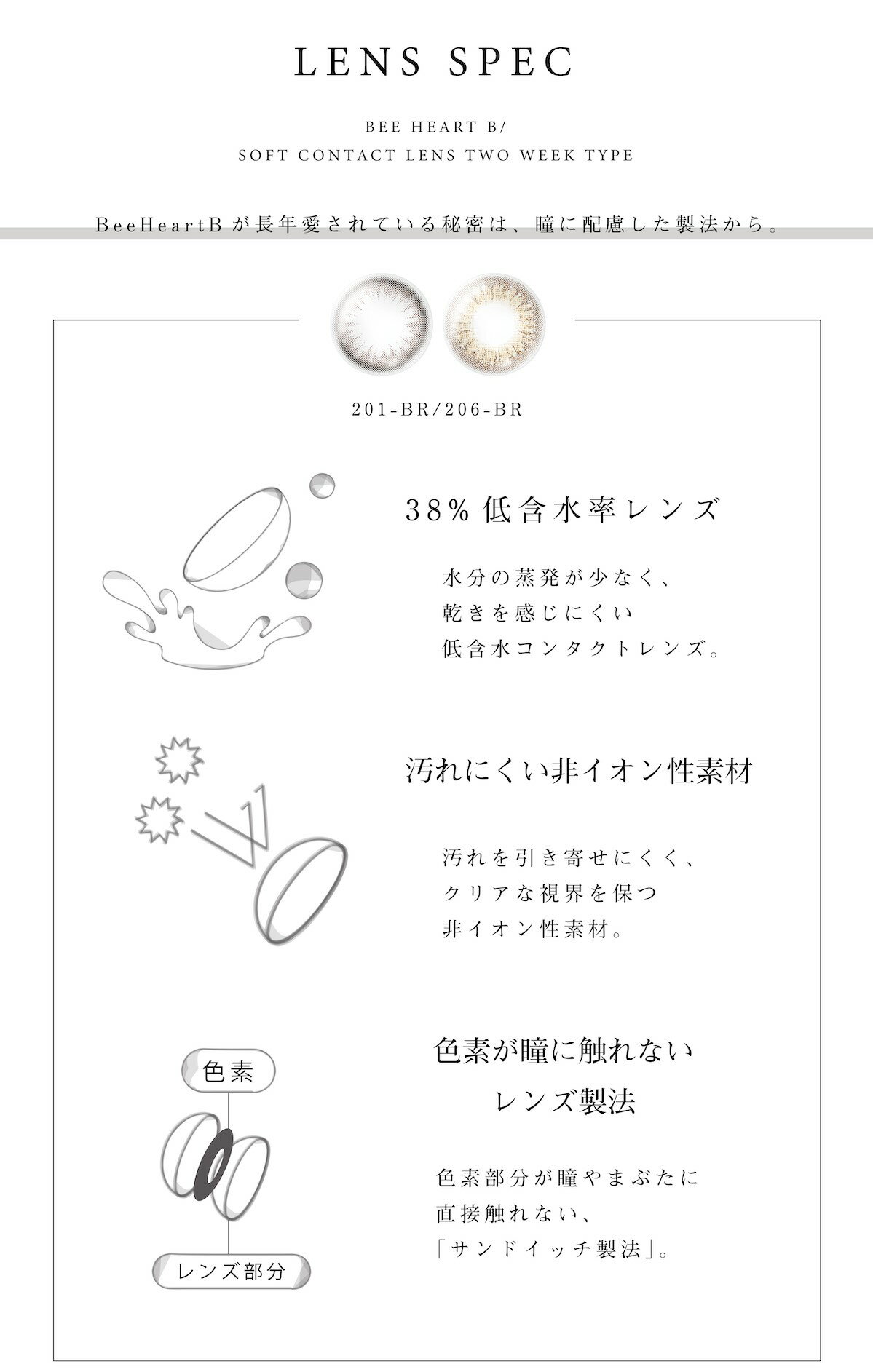 【2箱以上購入かつレビュー記入でQUO500円分プレゼント】特典付きビーハートビーツーウィークナチュラルカラコン2week度あり度なしDIA14.0mm【メール便送料無料】2週間使い捨て1箱6枚入り(-5.00~-10.00)