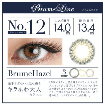 【今月限定価格】ナチュラルカラコン1ヵ月【メール便送料無料】アイラボマンスリーナチュラルラインブリュムラインカラーコンタクト(3トーン/1枚入/1カ月使い捨て)ナチュラルマンスリーカラコン1ヶ月度なし度ありちゅるん(±0.00〜-5.00)