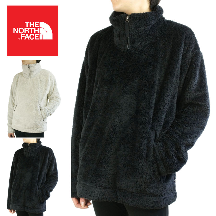 ノースフェイスTHE NORTH FACE レディース パーカーW FURRY FLEECE PULLOVERウィメンズ ファーリーフリースプルオーバーTNF BLACK（ブラック）VINTAGE WHITE/DOVE GREY（ホワイトグレー）黒 白 灰色 ボア ファーのサムネイル