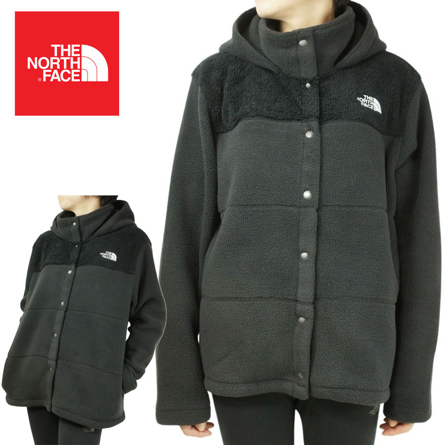 ノースフェイスTHE NORTH FACE レディース フリースジャケットW GEMMA FLEECE HOODY-RTOウィメンズ フリースフーディーTNF BLACK(ブラック)灰色 チャコール 黒 シェルパフリース