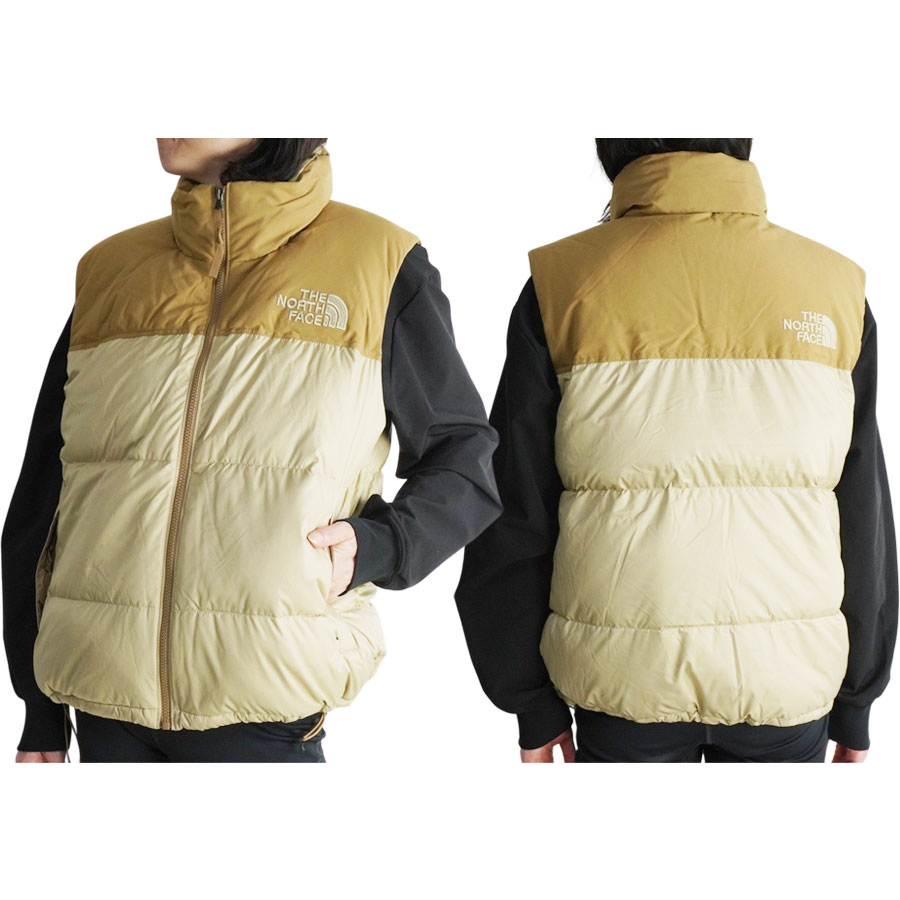 ノースフェイスTHE NORTH FACE レディース ダウンベストW ECO NUPTSE VESTウィメンズ エコヌプシベストAVIATOR NAVY(アビエイターネイビー)HAWTHONE KHAKI(ホーソンカーキ)ベージュ 紺 ダウン レイヤード