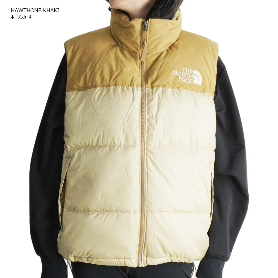 ノースフェイスTHE NORTH FACE レディース ダウンベストW ECO NUPTSE VESTウィメンズ エコヌプシベストAVIATOR NAVY(アビエイターネイビー)HAWTHONE KHAKI(ホーソンカーキ)ベージュ 紺 ダウン レイヤード