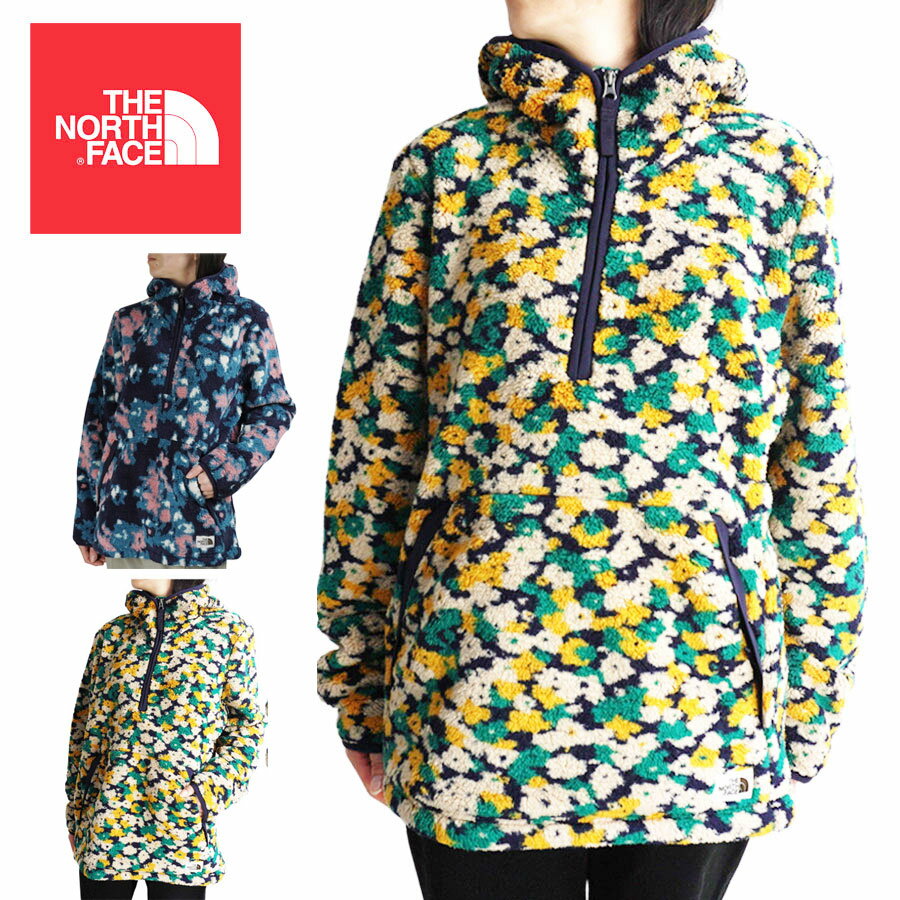 ノースフェイスUSA企画 日本未発売THE NORTH FACEレディース フリースW CAMPSHIRE HOODIE 2.0キャンプシャイアフーディー2.0AVTRNVYRTRFLRPT(アビエイターネイビー) MLRDBABSIKFLCPT()紺 プリント ボア アウトドア ストリート キャンプ