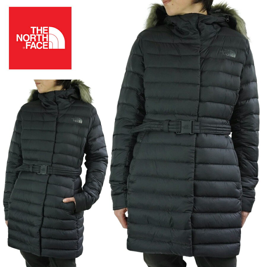 ノースフェイスTHE NORTH FACEレディース ジャケットW TRANSVERSE BELTED PARKAウィメンズ トランスバース ベルテッドパーカーTNF BLACK(ブラック)女性用 アウター ナイロン ダウン コート 黒 ベルト アウトドア