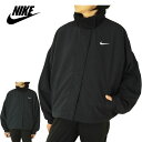 ナイキ ボアジャケット レディース NIKE ナイキレディース ジャケットNSW ESSENTIAL WOVEN FLEECE LINED JACKETフリースラインジャケットBLACK（ブラック）黒 ストリート 大きめサイズ ボア ロゴ