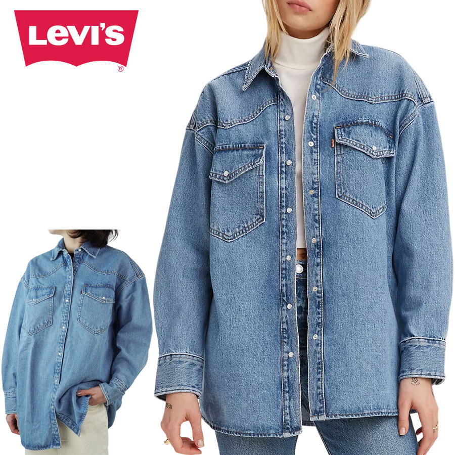 ꡼Х LEVI'S ǥ˥ॷĥǥ˥०󥷥 СDENIM OVERSIZE WESTERN SHIRTSȥ ơ Y2K ե쥢ѥ 󥸡 ǥ˥ 501 550 560 ȥåץ ե꡼