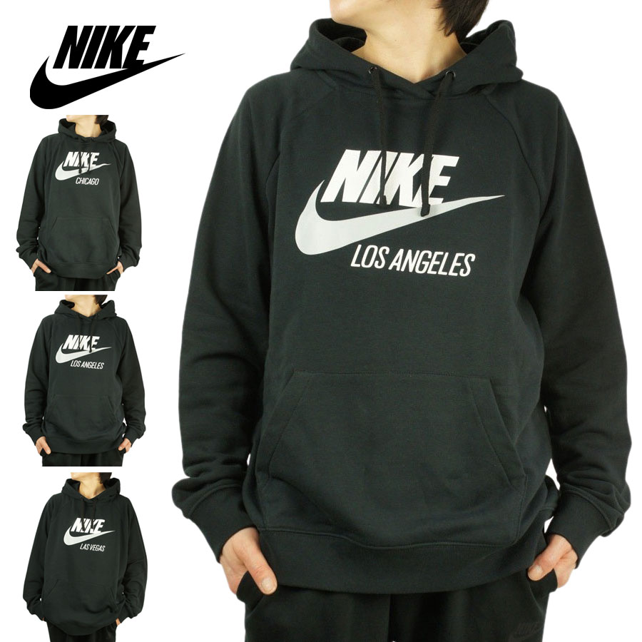 NIKE ナイキレディース パーカーESSENTIAL PULLOVER HOODIEウィメンズ エッセンシャル プルオーバー フーディーLOSANGELS (ロサンゼルス) LASVEGAS (ラスベガス) CHICAGO (シカゴ)黒 トップス カジュアル ストリート