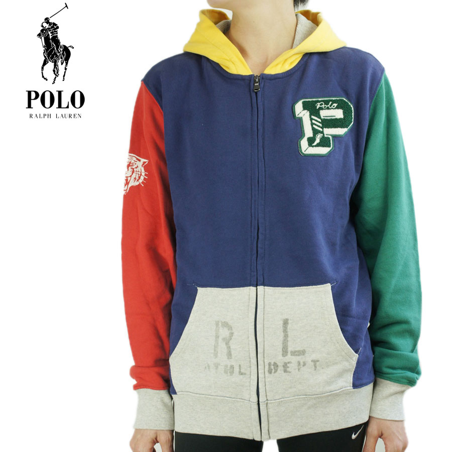 ラルフローレンPOLO RALPH LAUREN キッズ レディース パーカーZIPUP PARKAジップアップパーカーBLUE(ブルー)ボーイズ イエロー グレー レッド グリーン マルチカラー スウェット ワッペン