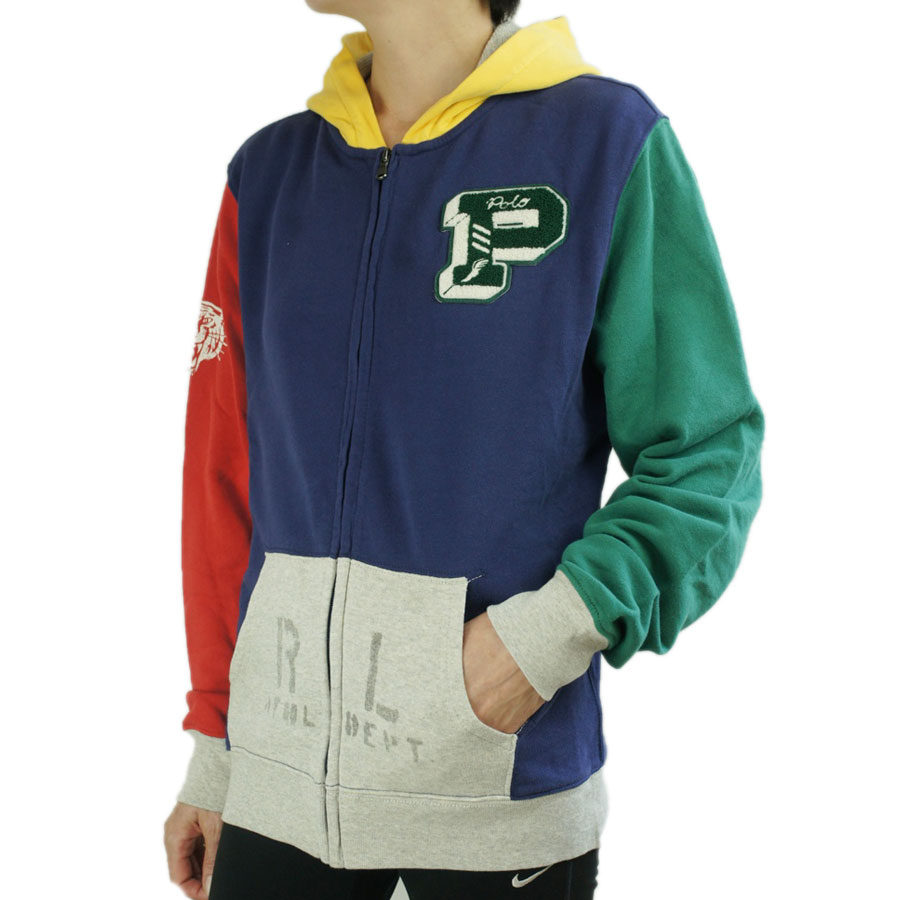 ラルフローレンPOLO RALPH LAUREN キッズ レディース パーカーZIPUP PARKAジップアップパーカーBLUE(ブルー)ボーイズ イエロー グレー レッド グリーン マルチカラー スウェット ワッペン