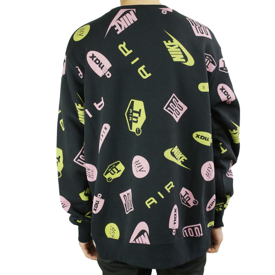 ナイキ NIKEレディース プルオーバースエットAV8340 NIKE AIR LOGO PO SWEATエアーロゴプルオーバースエットBLACK(ブラック）オーバーサイズ スウェット 黒 白 ピンク イエロー