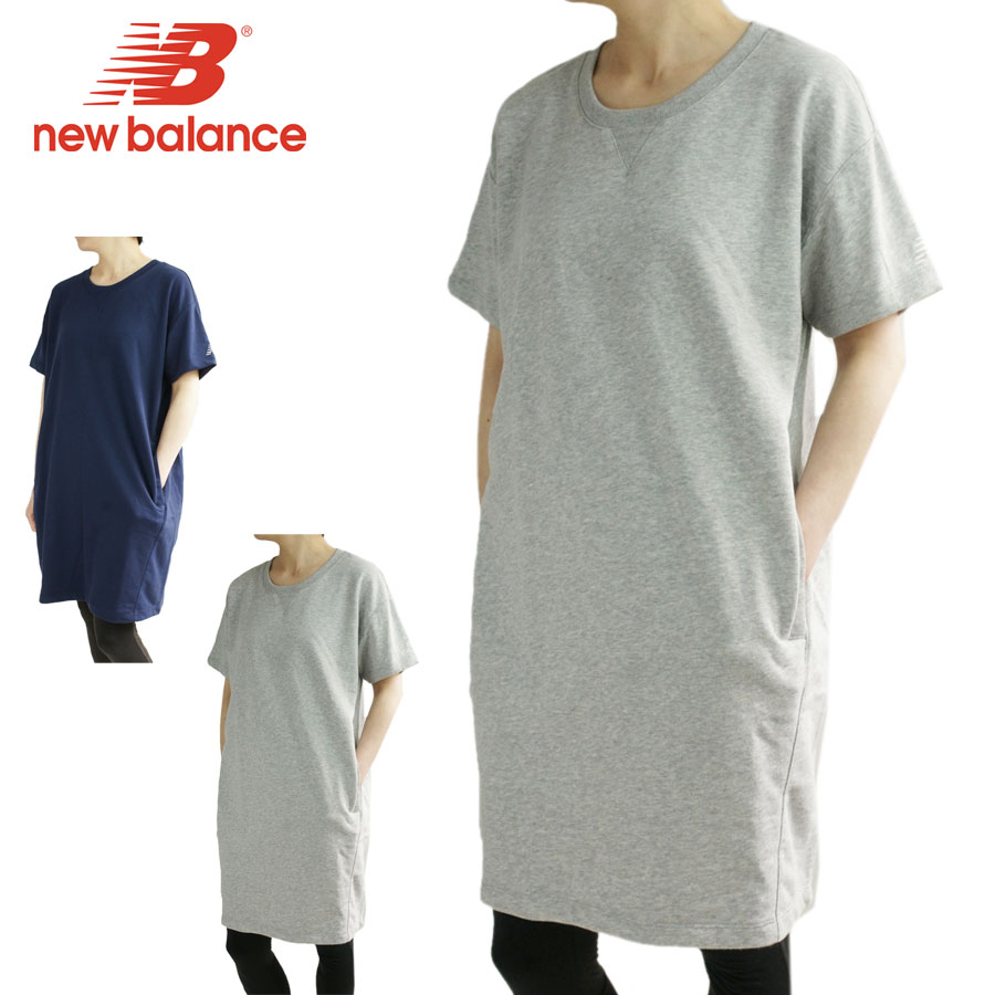 ニューバランス NEW BALANCEレディース ワンピースWD91820 NB MODERN DRESSモダンドレスNAVY(ネイビー) GREY(グレー)灰色 紺 半袖