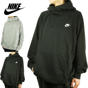 NIKE ナイキレディース パーカーW FUNNEL NECK FLEECE PULLOVER HOODIEウィメンズ ファンネル ネック フリース プルオーバー フーディーBLACK(ブラック) GREY HTHR (グレーヘザー)黒 灰色 トップス カジュアル