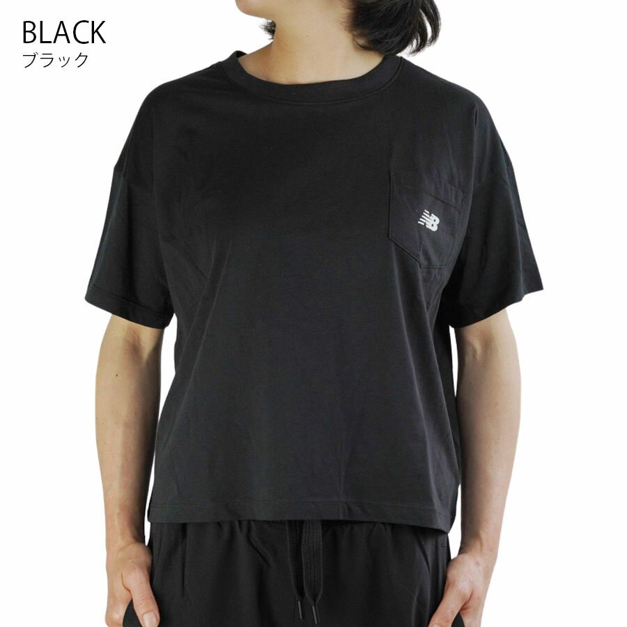 【クリックポスト発送】ニューバランス NEW BALANCEレディース TシャツWP93505 CL OZ FLY NB TEEウィメンズ半袖TEEBLACK(ブラック) WHITE(ホワイト)白 黒 ポケット ロゴ スポーツ ワークアウト ストリート