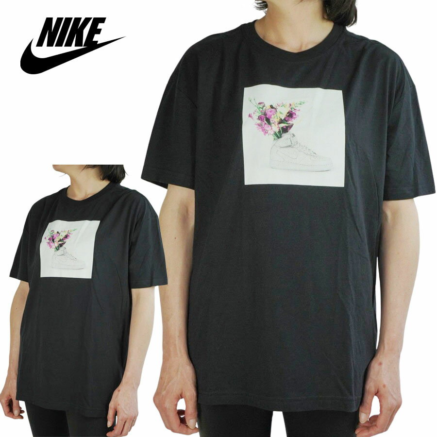 【クリックポスト発送】ナイキ NIKEレディース TシャツCT4852-010 AIR FORCE1 FLORAL TEEウィメンズ エアフォースワンTシャツBLACK(ブラック) 黒 花柄 ハイカット スポーツ ストリート ワークアウトのサムネイル