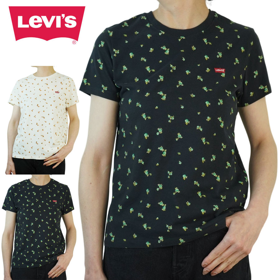 リーバイス LEVI'S Tシャツ【クリックポスト発送】レディース 小花柄 半袖TシャツSTANDARD FIT ALL-DAY SOFT FLORAL TEEホワイト 白 ブラック 黒レトロ ヴィンテージ 70sジーンズ デニム 501 550 560Y2K トップス ジェンダーフリー
