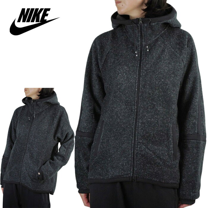 NIKE ナイキレディース パーカーTHERMA FLEECE FULLZIP COMFORTウィメンズ サーマフリースフルジップパーカーBLACK（ブラック）黒 杢 リブ ストリート ボア