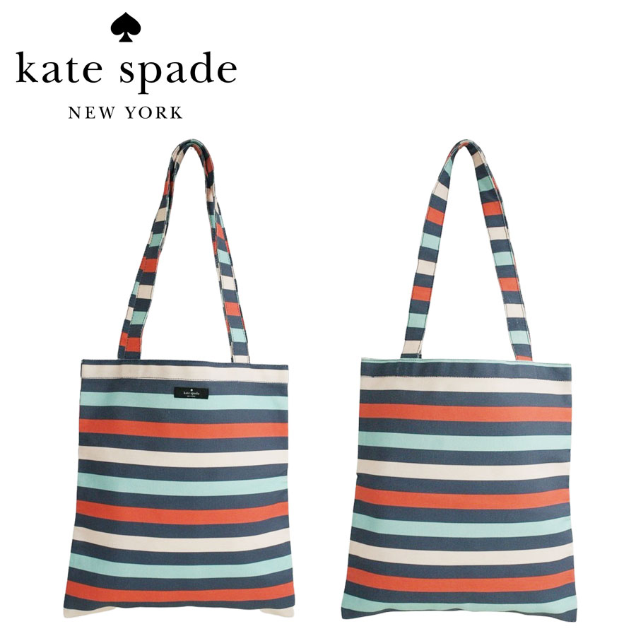 ケイト・スペード ニューヨーク 帆布・キャンバス トートバッグ レディース 【クリックポスト発送】ケイトスペード KATE SPADECANVAS TOTE (BORDER)キャンバストートMULTI (マルチボーダー)レディース 鞄 トートバッグ マリン ショッパーバッグ