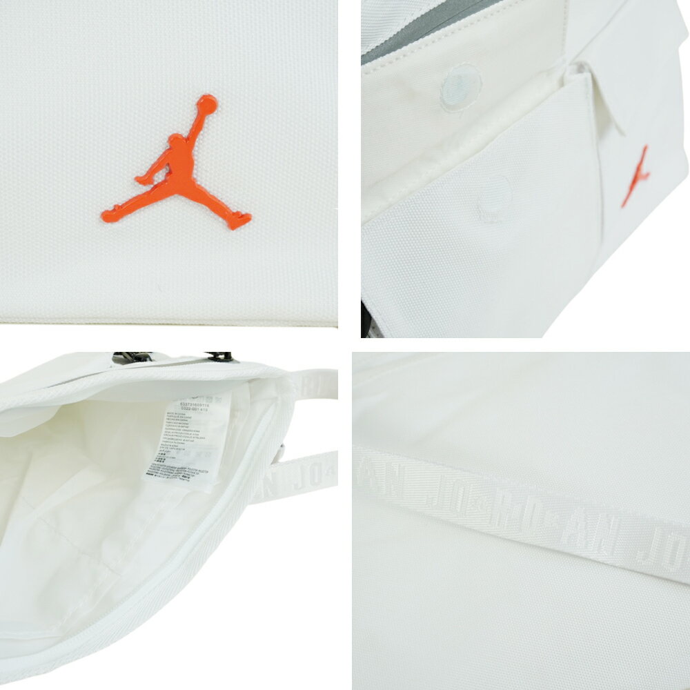 【クリックポスト対応可】NIKEナイキ男女兼用 ショルダーバッグJORDAN ICON SHOULDER BAGジョーダンアイコンショルダーバッグWHITE(ホワイト)白 ウエストバッグ ボディバッグ メンズ レディース ジャンプマン