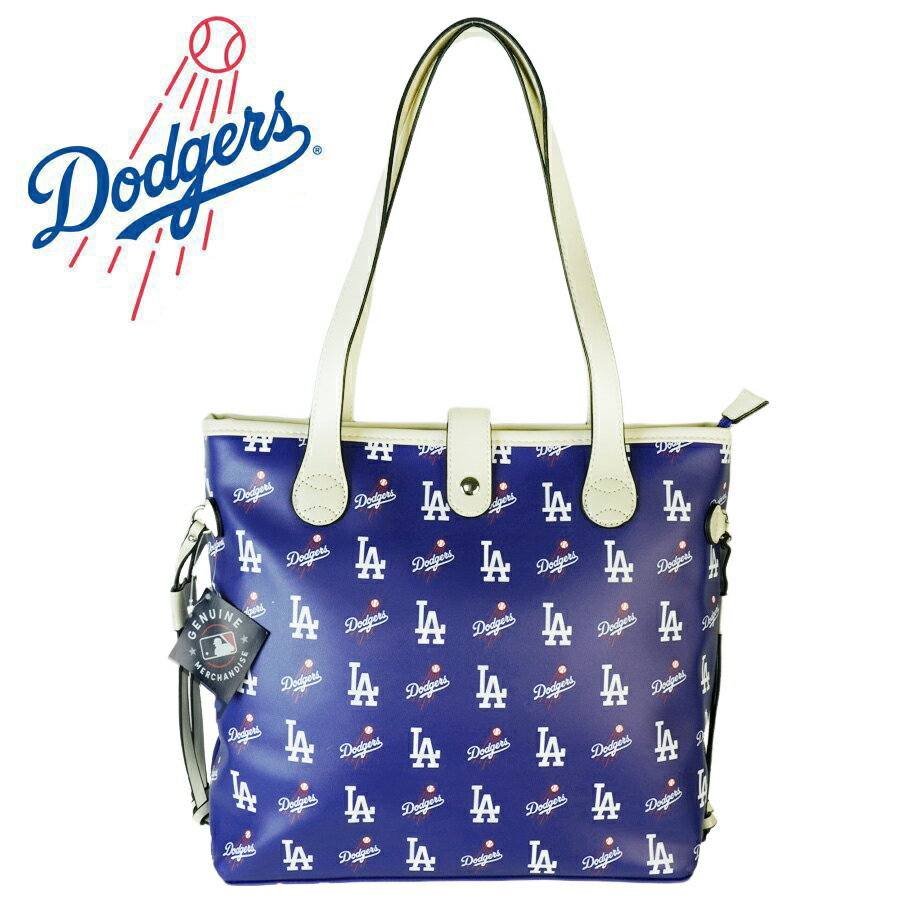 ロサンゼルス ドジャース公式グッズトートバッグ ロゴバックMLB PATTERNED TOTE 総柄 エコレザー ビーガンレザーLA DODGERS 大谷翔平 メジャーリーグかばん ロゴ 野球 オフィシャル Y2K グッズ　