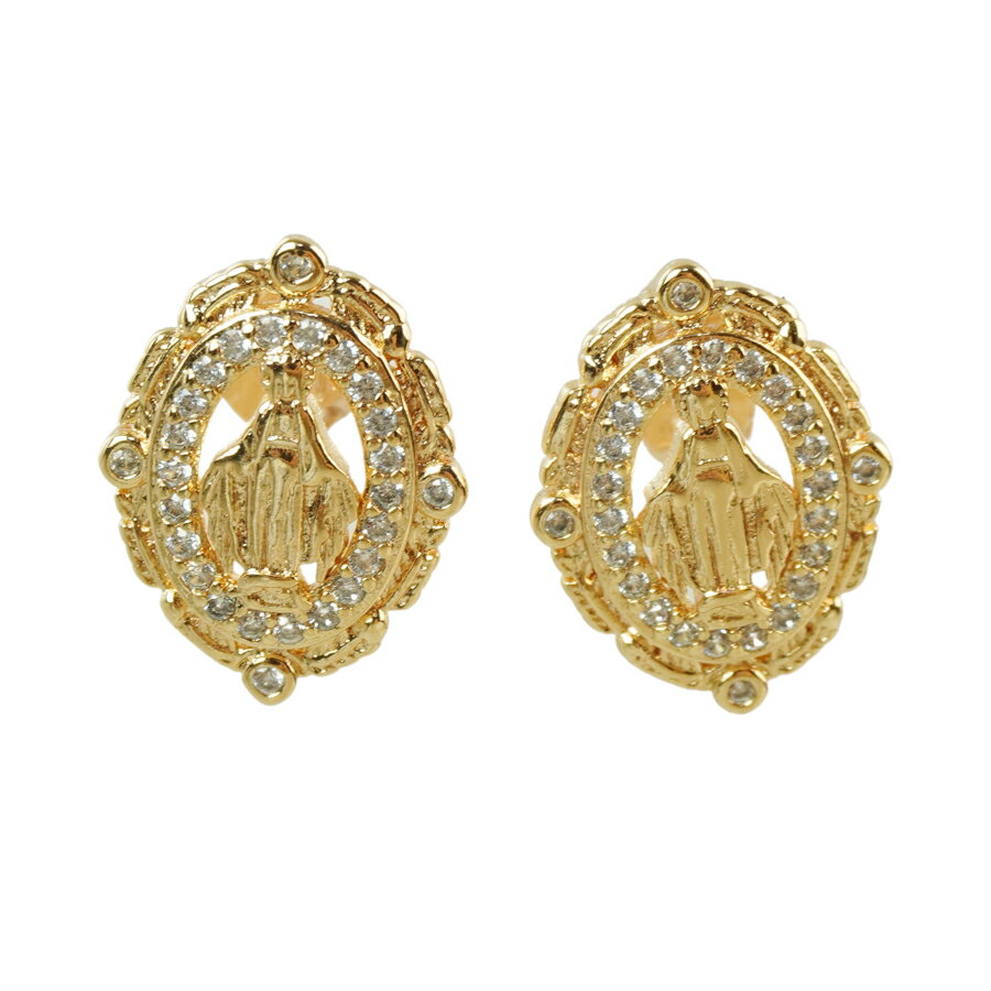 Rakuten - 【クリックポスト対応可】男女兼用 ピアスGUADALUPE MINI PIERCEグアダルーペ ミニ ピアスPINK GOLD(ピンクゴールド)聖母 マリア 女神 ブリンブリン 金 ストリート アクセ