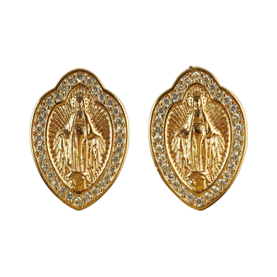 Rakuten - 【クリックポスト対応可】男女兼用 ピアスGUADALUPE SMALL PIERCEグアダルーペ スモール ピアスPINK GOLD(ピンクゴールド)聖母 マリア 女神 ブリンブリン 金 ストリート アクセ