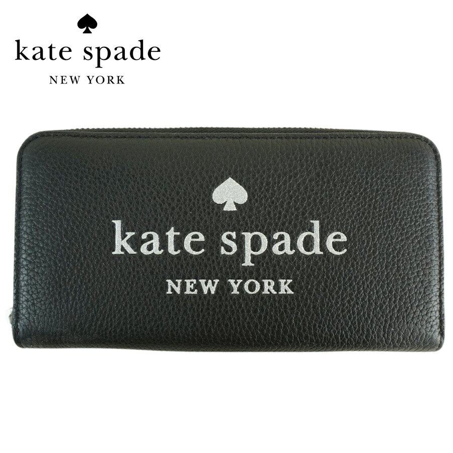 ケイト・スペード ニューヨーク 革長財布 レディース 【クリックポスト発送】ケイトスペードKATE SPADELARGE CONTINENTAL WALLET EMBOSSED LEATHERラージコンチネンタルウォレット エンボスドレザーBLACK(ブラック)財布 長財布 黒 レザー ロゴ ウィメンズ レディース K4708