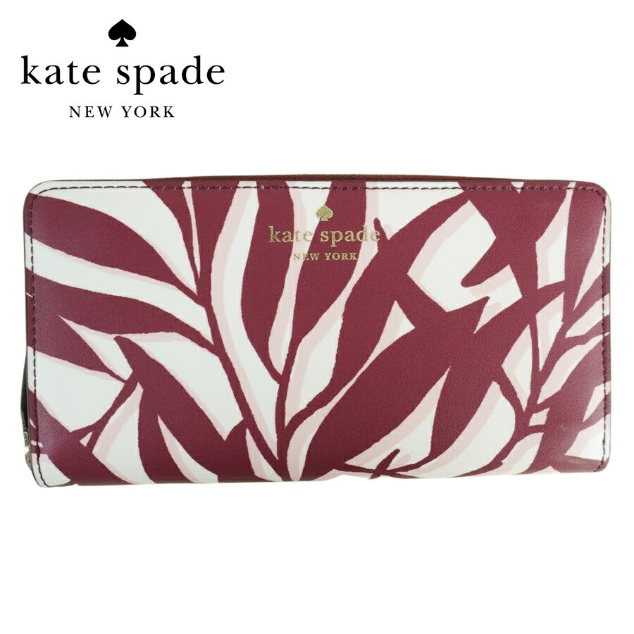 ケイトスペード 財布（レディース） 【クリックポスト発送】ケイトスペードKATE SPADELARGE CONTINENTAL WALLET JANA FOLIAGEラージコンチネンタルウォレット ジャナ フォウリエジMULTI(マルチ)長財布 ジップ ボタニカル ワイン レザー ウィメンズ レディース WLR00600