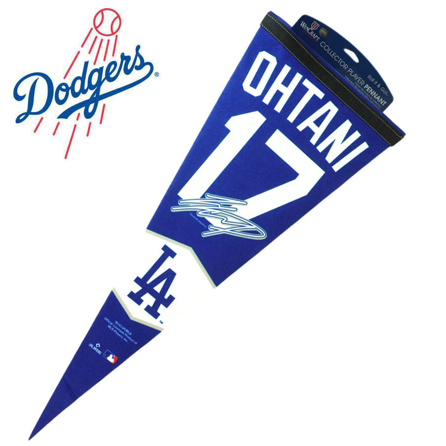 大谷翔平 ロサンゼルス ドジャース公式グッズペナント 旗 インテリア グッズ 記念COLLECTOR PLAYER PENNANT SHOHEI OHTANIサイン 背番号 メジャーリーグ ロゴ 野球 オフィシャルグッズ雑貨 数…