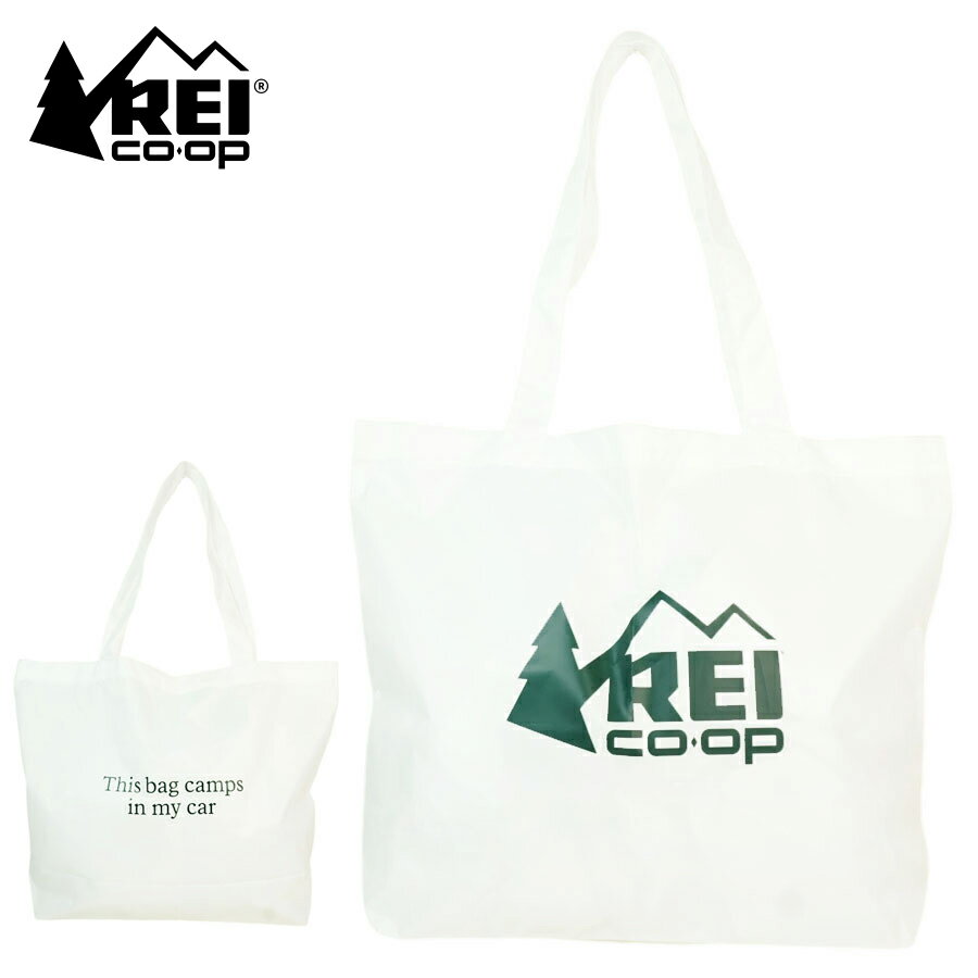 【クリックポスト対応可】REI CO-OP 海外限定 バッグSTORE TOTE BAG WHITEアールイーアイ コープ ストア トートバッグ ホワイトエコトートバッグ サスティナブル 白アウトドアショップ オリジナルグッズ アメリカ雑貨かばん ロゴ オフィシャルグ