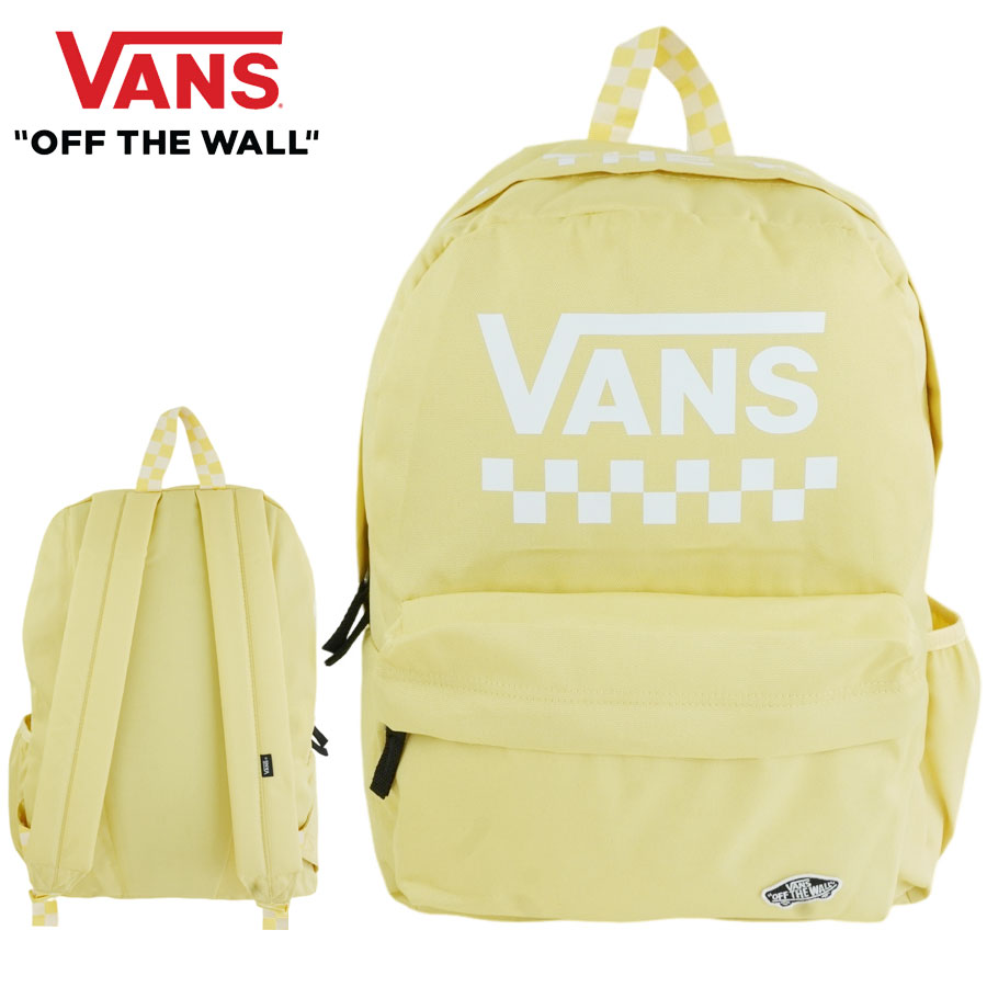 ブランド説明 　　　【VANS】1966年に南カリフォルニアで設立されたVANS。値段も手頃で、様々な洋服と合わせる事ができる定番人気ブランドです。 商品説明 VANSのWM STREET SPORT BACKPACKが入荷しました。イエローカラーがコーディネートのアクセントになるデザイン。普段使いしやすい容量と、扱いやすいバックパック型が魅力です。通学やデイリーユースにも取り入れやすいアイテム。素材は100%ポリエステル。 サイズ ■縦 42 cm 横 32 cm マチ 12 cm