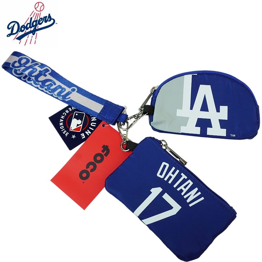 ロサンゼルス ドジャース公式グッズ大谷翔平 デュアル ポーチ リストレット コインケース 2個セットDUAL POUCH WRISTLET 試合観戦 ロイヤル×グレーメジャーリーグ MLB かばん ロゴ 野球 オフィシャルグッズ FOCO【クリックポスト対応可】