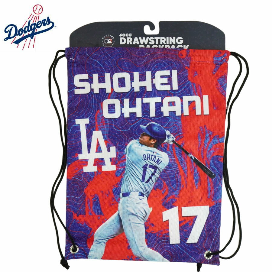 大谷翔平 ナップサック クリックポスト対応可FOCO MLB 公式アイテム DRAWSTRING NAPSACKLOS ANGELES DODGERS ドジャース男女兼用 ジムサック ワークアウトメンズ レディース 青 白 スポーツ ロゴ 野球
