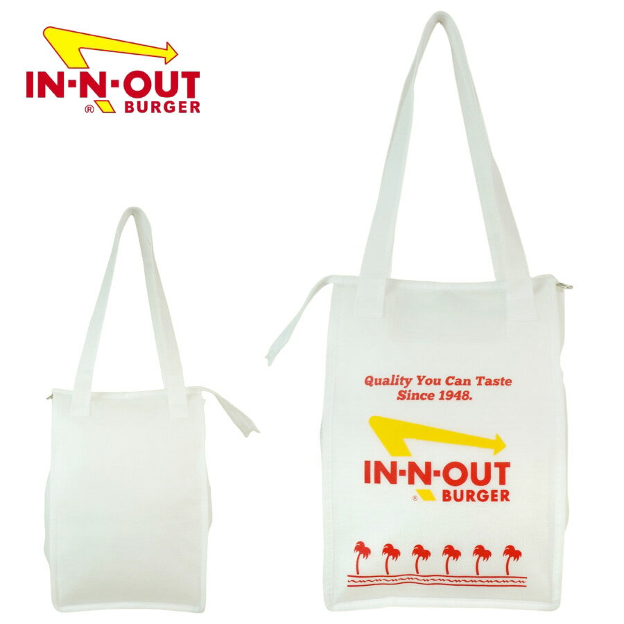 Rakuten - 【クリックポスト対応可】In-N-Out インアンドアウトランチバッグ LUNCH BAGファスナー付き ランチトートバッグ 弁当袋WHITE ホワイト 白 ハンバーガーメンズ レディース スーベニア ロゴ 限定