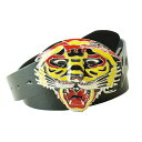 メンズ ベルトBUCKLE LEATHER BELTバックル付き レザー ベルトTIGER(タイガー)トラ 虎 アニマル 立体 動物 モチーフ ストーン
