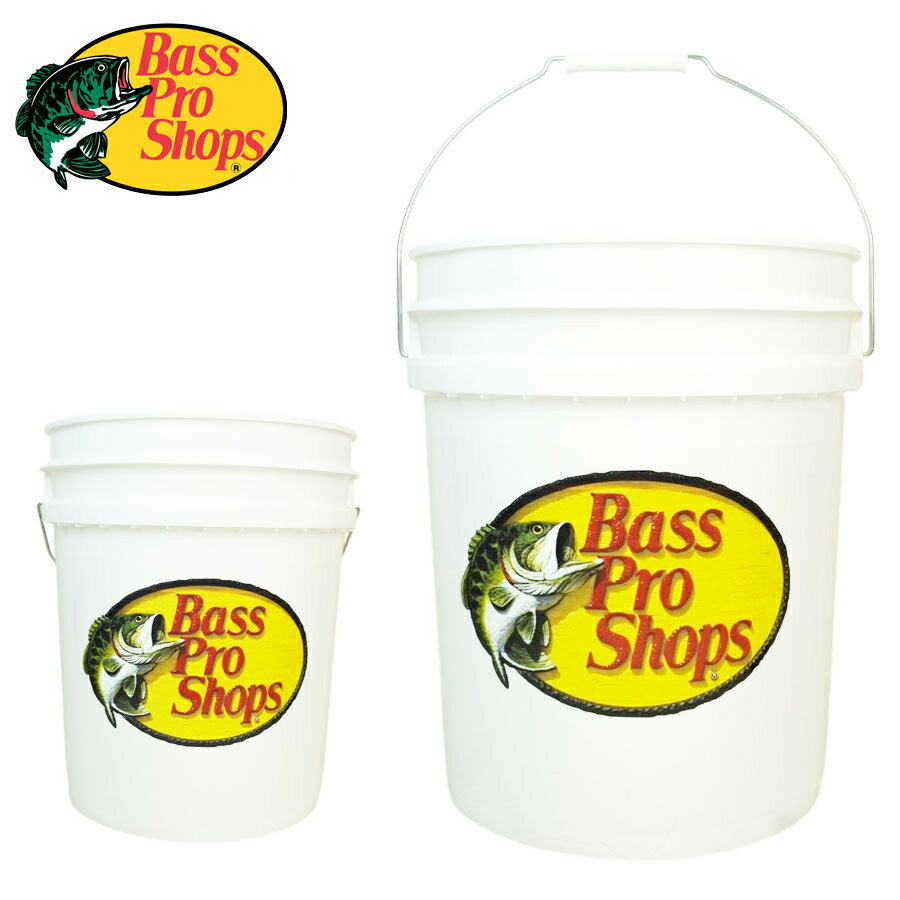 BASS PRO SHOP バス プロ ショップバスプロショップ ロゴ バケツLOGO BUCKET 5ガロン 19L白 ロゴ キャ..
